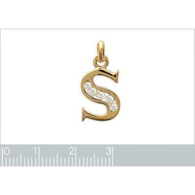 Pendentif plaqué or 750 3 microns et oxyde de zirconium