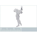 Pendentif argent massif 925 rhodié