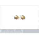 Boucles d'oreilles coquillage puces Plaqué Or jaune 6mm x 6mm