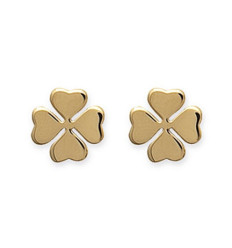Boucles d'oreilles trèfle à 4 feuilles plaqué or 750