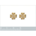 Boucles d'oreilles trèfle à 4 feuilles Plaqué Or 750 puces 10mm x 10mm