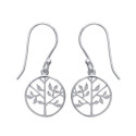 Boucles d'oreilles pendantes 30 mm arbre de vie - Tal - argent massif 925 rhodié