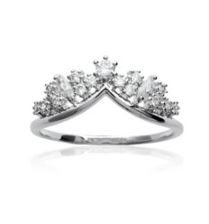 Bague argent massif 925 rhodié et oxyde de zirconium