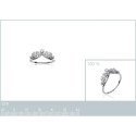 Bague argent massif 925 rhodié et oxyde de zirconium