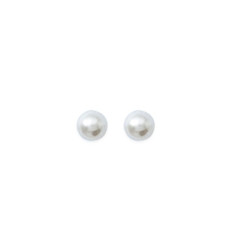 Boucles d'oreilles perles d'imitation blanches plaqué or 750