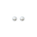 Boucles d'oreilles perles d'imitation blanches plaqué or 750
