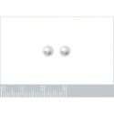 Boucles d'oreilles imitation perles blanches Plaqué Or jaune 5 mm