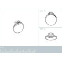 Bague argent massif 925 rhodié et oxyde de zirconium micro serti