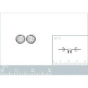 Puces d'oreilles clous rondes 4 mm - Juliette - argent 925 rhodié - zircon blanc