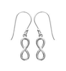Boucles d'oreilles pendantes 32 mm dormeuses infini - Bella - argent 925 rhodié