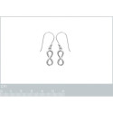 Boucles d'oreilles pendantes 32 mm dormeuses infini - Bella - argent 925 rhodié