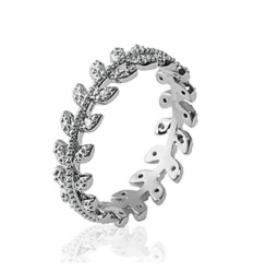 Bague argent massif 925 rhodié et oxyde de zirconium