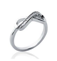 Bague argent massif 925 rhodié et oxyde de zirconium micro serti