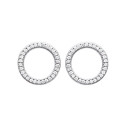Boucles d'oreilles rondes 12 mm tiges clous - Gaia - argent 925 rhodié - zircons