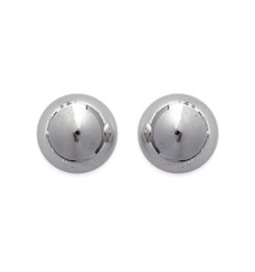 Boucles d'oreilles 10 mm boules puces clous - Myriam - argent massif 925 rhodié