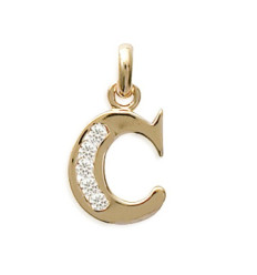 Pendentif plaqué or 750 3 microns et oxyde de zirconium