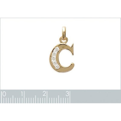 Pendentif plaqué or 750 3 microns et oxyde de zirconium