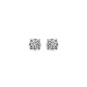 Boucles d'oreilles puces clous cristal transparent 4mm - Iris - argent massif