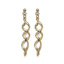 Boucles d'oreilles pendantes torsadées plaqué or 750