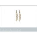 Boucles d'oreilles torsadées Plaqué Or jaune pendantes tiges 32mm x 5mm