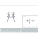 Boucles d'oreilles puces 14 mm salamandre lézard gecko - Mel - argent massif 925