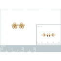 Boucles d'oreilles fleur Plaqué Or 750 Oxyde de Zirconium puces 5 mm