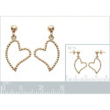 Boucles d'oreilles coeurs pendantes Plaqué Or jaune 750 tiges 22mm x 12mm