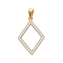 Pendentif plaqué or 750 3 microns bicolore et oxyde de zirconium micro serti