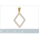 Pendentif plaqué or 750 3 microns bicolore et oxyde de zirconium micro serti