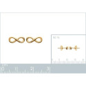 Boucles d'oreilles symbole Infini Plaqué Or 750 puces d'oreilles 10mm x 4mm