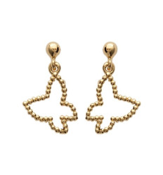 Boucles d'oreilles plaqué or 750 pendantes papillons