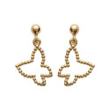 Boucles d'oreilles plaqué or 750 pendantes papillons