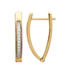 Créoles plaqué or 750 3 microns bicolore et oxyde de zirconium micro serti