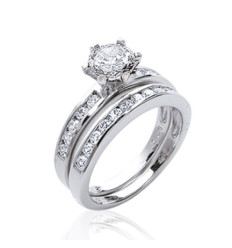 Bague argent massif 925 rhodié et oxyde de zirconium