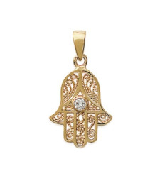 Pendentif plaqué or 750 3 microns et oxyde de zirconium