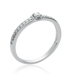 Bague argent massif 925 rhodié et oxyde de zirconium