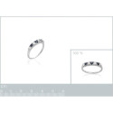 Bague argent massif 925 rhodié oxyde de zirconium et pierre véritable