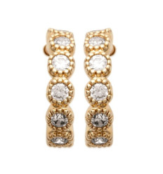 Créoles plaqué or 750 3 microns et oxyde de zirconium