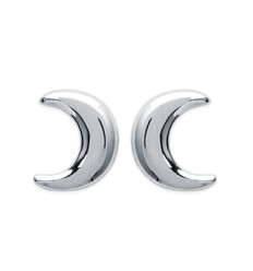 Boucles d'oreilles puces 5 mm croissant de lune tige - Penda - argent 925 rhodié
