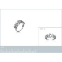 Bague argent massif 925 rhodié et oxyde de zirconium micro serti