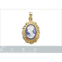 Pendentif plaqué or 750 3 microns et imitation camée
