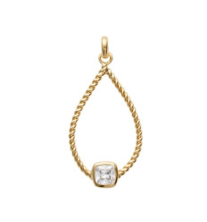 Pendentif plaqué or 750 3 microns et oxyde de zirconium