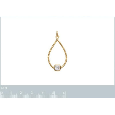 Pendentif plaqué or 750 3 microns et oxyde de zirconium