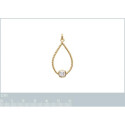Pendentif plaqué or 750 3 microns et oxyde de zirconium