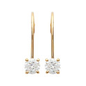 Boucles d'oreilles plaqué or 750  et oxyde de zirconium pendantes crochets