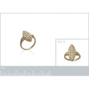 Bague plaqué or 750 5 microns et oxyde de zirconium