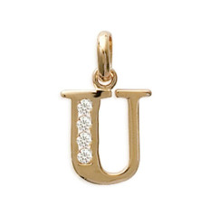 Pendentif plaqué or 750 3 microns et oxyde de zirconium