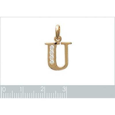 Pendentif plaqué or 750 3 microns et oxyde de zirconium