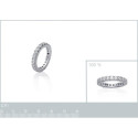 Bague argent massif 925 rhodié et oxyde de zirconium