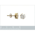 Boucles d'oreilles puces clous 6 griffes Plaqué Or Oxyde de Zirconium 6 mm